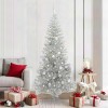 VidaXL Brad de Crăciun cu 300 LED cu suport Argintiu 210 cm PET 3396688