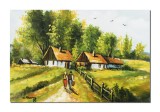 Cumpara ieftin Tablou pictat manual living, dormitor, Amintiri din copilarie, 60x40cm ulei pe panza, Constantin Feraru
