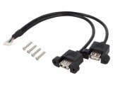 Cablu USB 2.0 DELOCK 84839, USB A x2 la conector 8 pini aurit, 0.25m, 28AWG