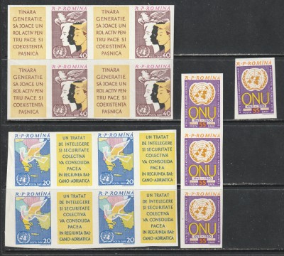 Romania 1961 - #532A ONU x4 3v MNH foto
