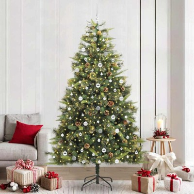 vidaXL Pom de Crăciun Artificial cu Ramuri Articulare și Conuri 240 cm 3395112 foto