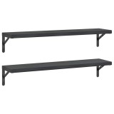 Rafturi de perete 2 buc., 100x23,5 cm, negru otel inoxidabil