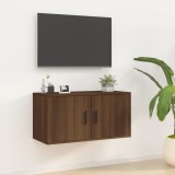 Dulap TV montat pe perete, stejar maro, 80x34,5x40 cm