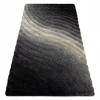 Covor FLIM 006-B1 modern shaggy, Valuri - structural gri, 120x160 cm, Dreptunghi, Poliester