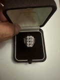INEL AUR ALB 14K + 8 Diamante = 1.6CT - VVS1- Art Deco + Certificat - Vintage !