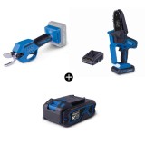 Cumpara ieftin Foarfeca electrica BC-PRS28-X Scheppach + Drujba electrica C-PS100-X Scheppach + Acumulator 20 V, 4 Ah