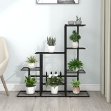 VidaXL Suport pentru flori, 94,5x25x88 cm, negru, metal