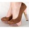 Pantofi maro casual pumps dama/femei cu toc (cod HA-015)