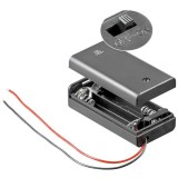 Suport baterii 2x AA R6 cu Intrerupator si Capete de cablu libere, Goobay