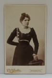 RADAUTI , FOTOGRAF C. OSCAR GALTER , DOAMNA CU ROCHIE CU GULER DE DANTELA , FOTOGRAFIE C.D.V , SFARSIT DE SECOL XIX