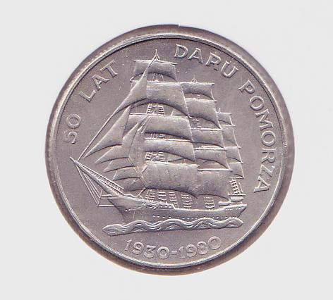 Moneda Polonia 20 Zloti 1980 - KM#112 UNC ( comemorativa - Dar Pomorza )