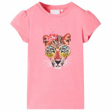 Tricou pentru copii, roz neon, 140 GartenMobel Dekor, vidaXL