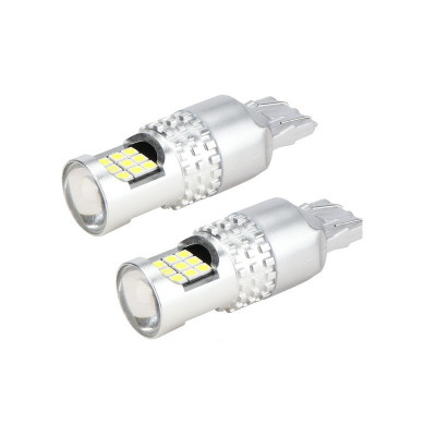 Set de 2 becuri led Xentech Light w21w/5w T20 24 SMD cu lupa 12-24V foto