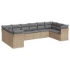Set canapele de gradina cu perne, 10 piese, bej, poliratan