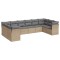Set canapele de gradina cu perne, 10 piese, bej, poliratan