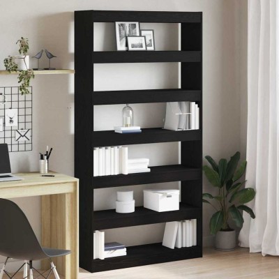 vidaXL Dulap pentru cărți Negru 100 x 30 x 198 cm Lemn compozit foto