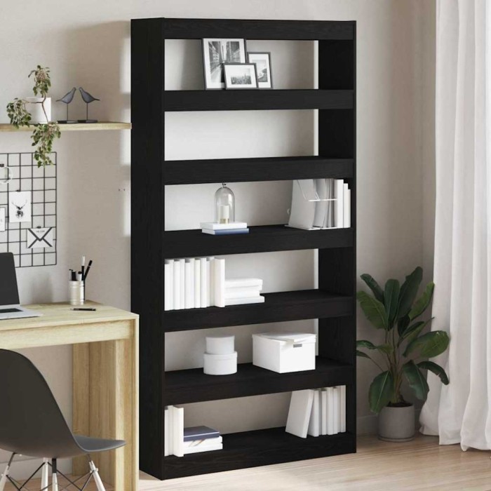 vidaXL Dulap pentru cărți Negru 100 x 30 x 198 cm Lemn compozit