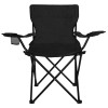 Scaun pliabil camping sau pescuit Sersimo, cu suport pahar, negru Household NewTrend, Oem