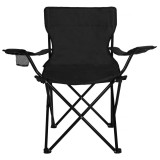 Scaun pliabil camping sau pescuit Sersimo, cu suport pahar, negru Household NewTrend
