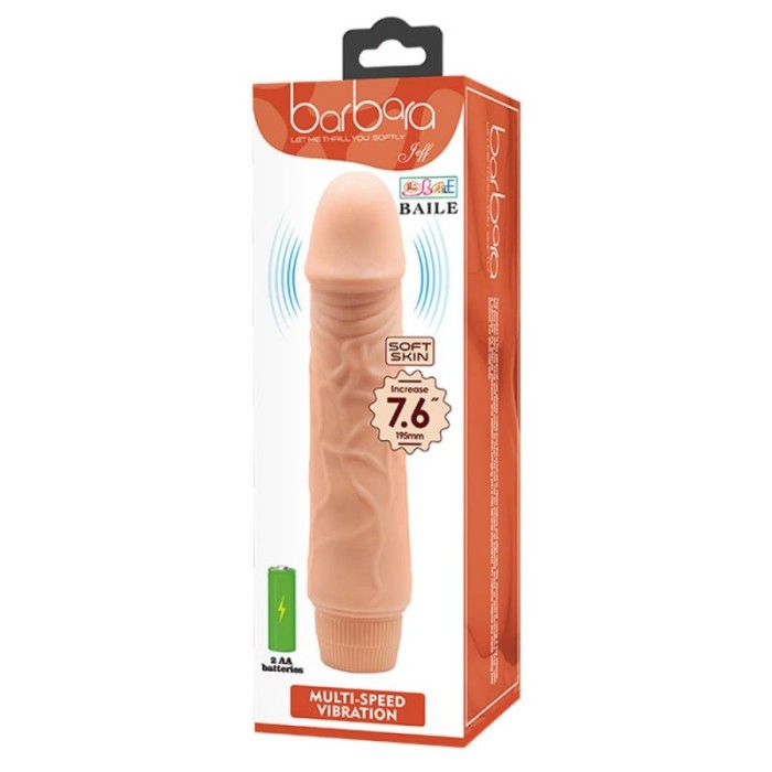 Vibrator Natural Realistic Barbara Jeff [ 20 cm x 4 cm ] (DB)#