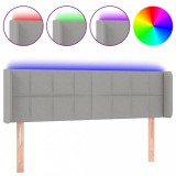 Cumpara ieftin Tablie de pat cu LED, gri deschis, 147x16x78/88 cm, textil