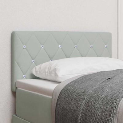 vidaXL Tăblie LED cu lumini cu bandă LED Gri deschis 80 cm Catifea 3338041 foto