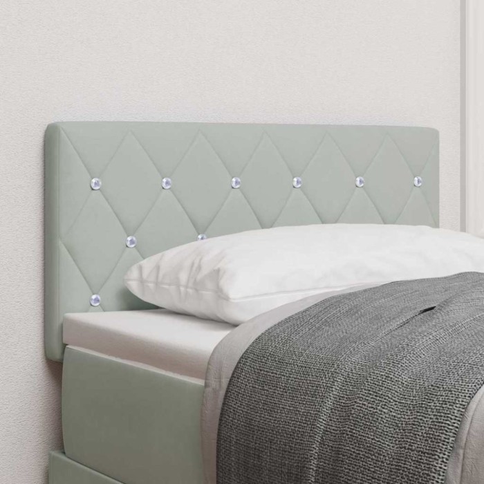 vidaXL Tăblie LED cu lumini cu bandă LED Gri deschis 80 cm Catifea 3338041
