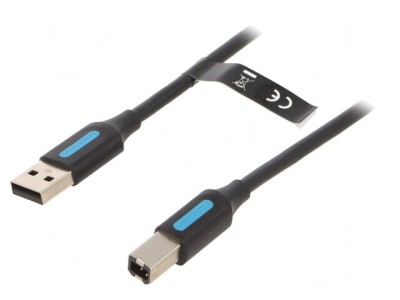 Cablu USB 2.0 A-B 1m Negru foto