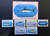 Sahara Occidentală 1997 - Set Complet + Coliță "Pești Pelagici" (Peces Pelagicos - 6 Mărci + Souvenir Sheet) - Cod: -A992