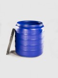 Bidon 350 litri, Plastic cu capac prin infiletare, Sterk,74 x 89 cm, Albastru