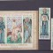 ROMANIA EXIL 1964 CRACIUN ,BLOC SERIE DANTELATA SI NEDANTELATA,MNH