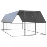 Coteț Păsări Exterior vidaXL 3x6x2m, Oțel Zincat, Rezistent Apa, Argintiu - Cușcă Găini, Rațe, Animale Mici, Ușă cu &Icirc;ncuietoare