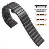 Curea metalica compatibila Apple Watch 9|8|7|6|5|4|3|2|1 Series, 49mm|45mm|44mm|42mm,17cm, Negru