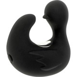 Vibrator pentru deget BLACK &amp; SILVER Ducky Vibrating Thimble, &icirc;n formă de rățușcă, cu 11 funcții de vibrație, negru