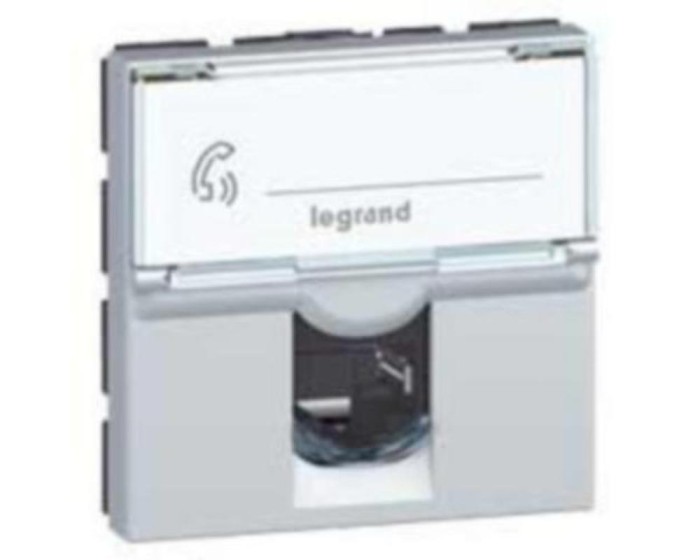 Priza Date RJ45 CAT6A STP 2M Legrand Mosaic aluminiu 079476