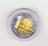 bnk mnd Cabinda 1 real 2011 unc , UNICEF , bimetal