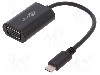 Cablu D-Sub 15pin HD soclu, USB C mufa, USB 3.0, lungime 0.2m, negru, Goobay - 38531 foto