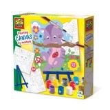 Cumpara ieftin Set pictura pe numere cu 3 planse si acuarele, Animale de companie, +6 ani