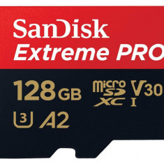Card de memorie SanDisk Extreme PRO microSDXC 128GB + Adaptor SD, pana la 200 MB s - RESIGILAT