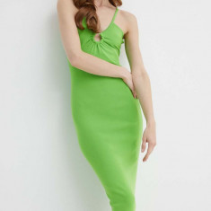 MICHAEL Michael Kors rochie culoarea verde, midi, mulata