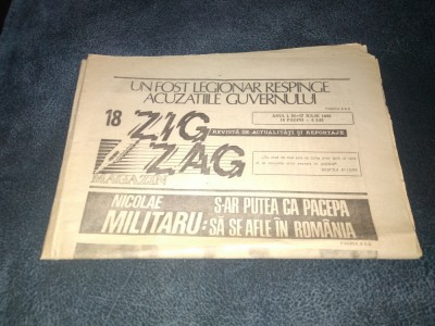 REVISTA ZIG ZAG NR 18 IULIE 1990 foto