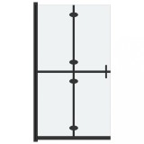Cumpara ieftin Perete Duș Walk-in Pliabil 80x190 Sticlă Mată ESG 5mm, Cadru Negru Aluminiu, Reversibil, Economie Spațiu