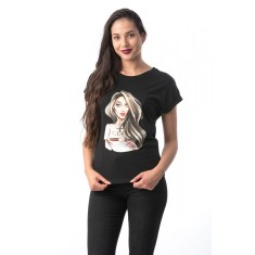 E294-1 Tricou cu maneca scurta si imprimeu colorat