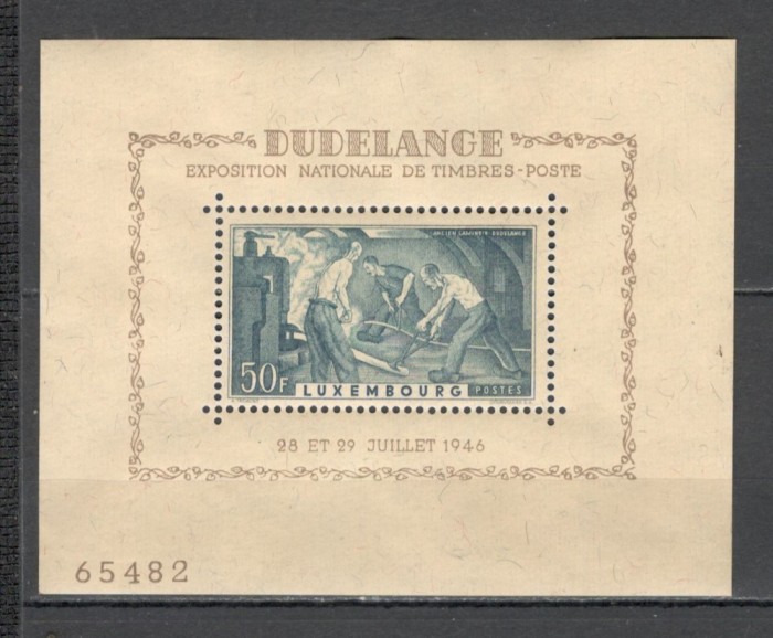 Luxemburg.1946 Expozitia filatelica nationala-Bl. ML.21