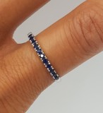 Superb inel fin din aur alb 18 k si safire naturale, 18k, 46 - 56
