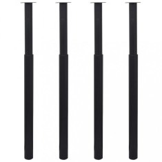 vidaXL Picioare de masă telescopice, 4 buc., negru, 710 mm-1100 mm