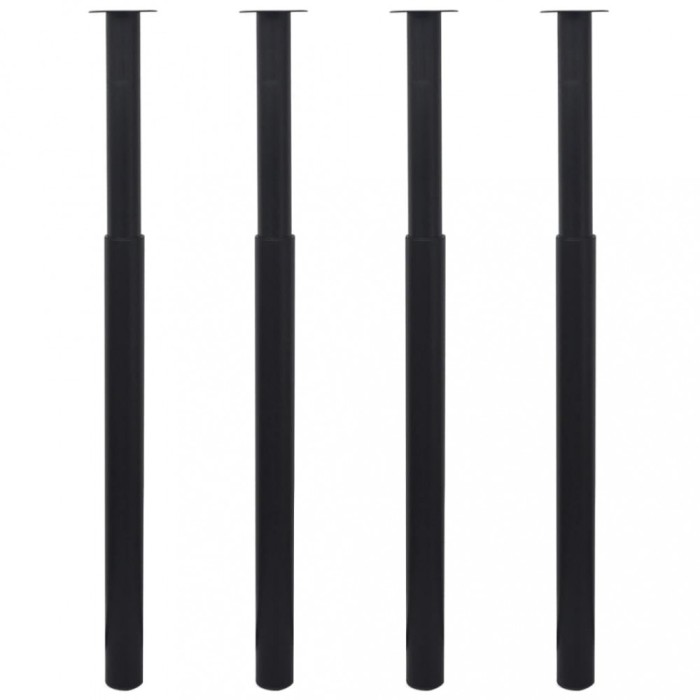 vidaXL Picioare de masă telescopice, 4 buc., negru, 710 mm-1100 mm