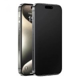 Folie de protectie, flippy, pentru iphone 15 pro max, full cover, matte ceramics 9d, anti-soc, anti-amprenta, margini negre, transparent