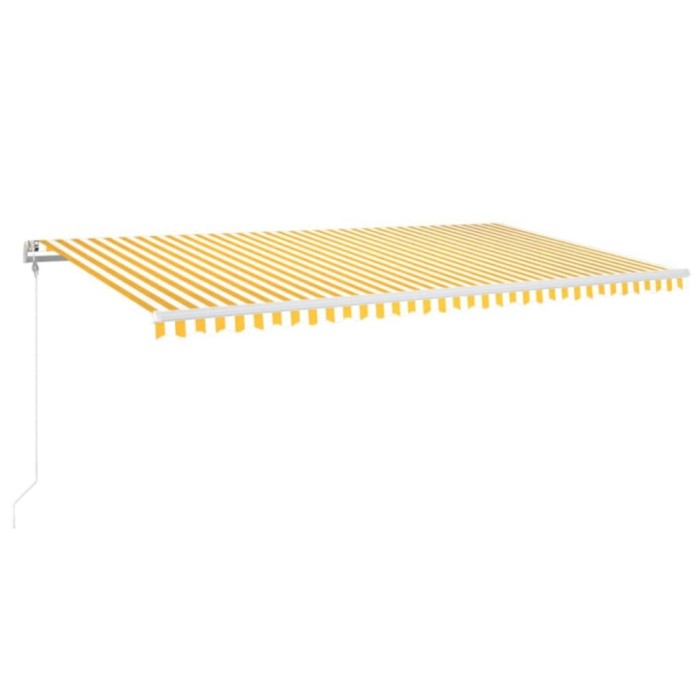 Copertina automata cu senzor vant &amp; LED, galben&amp;alb, 600x300 cm
