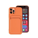 Husa protectie flippy cu suport card compatibila cu apple iphone 12 pro portocaliu